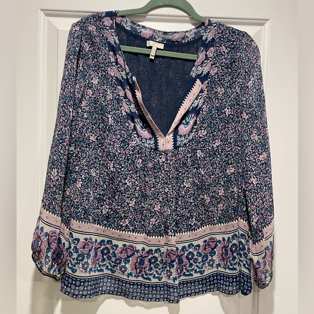 Joie Silk Floral Shirt Size L